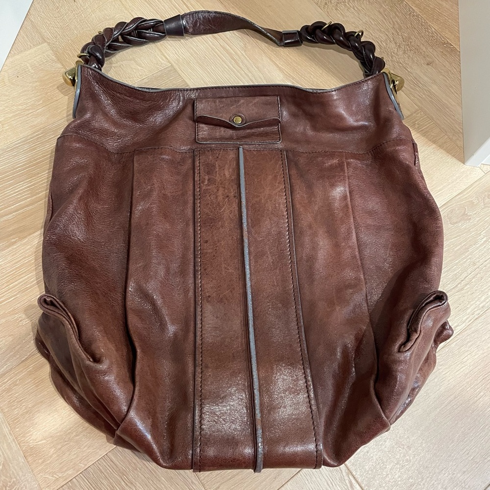 CHLOE Heloise Hobo Cognac Brown Leather Tote Bag - Chloe Shoulder Bag Lambskin - Picture 2 of 16